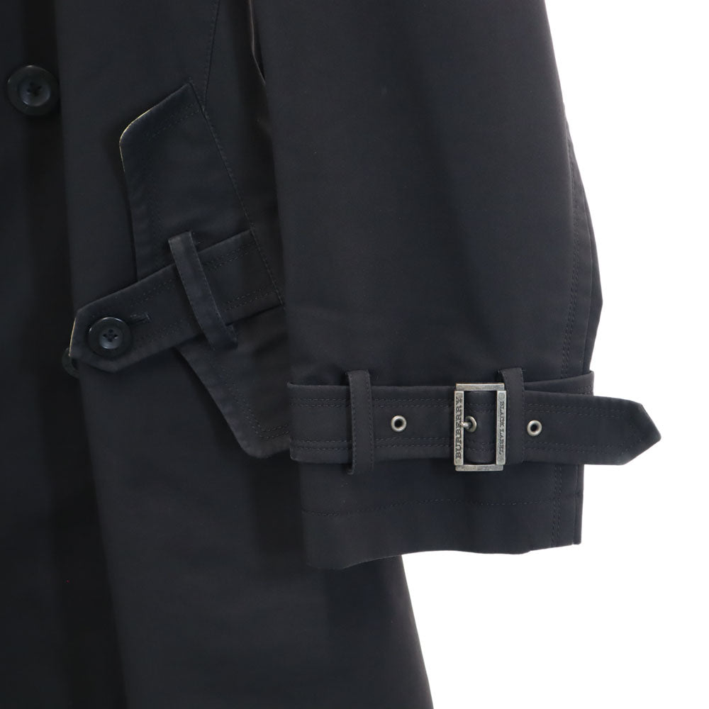 バーバリーブラックレーベル 三陽商会 日本製 トレンチコート M ブラック BURBERRY BLACK LABEL 裏チェック メンズ