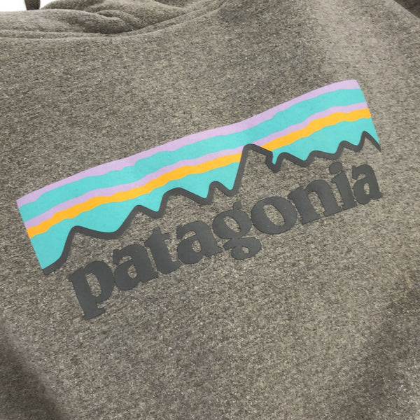 パタゴニア ロゴプリント 長袖 スウェットパーカー XS グレー patagonia プルオーバー 裏起毛 トレーナー メンズ