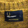 フレッドペリー 英国製 ウール ロゴ刺繍 長袖 ニット L イエロー系 FRED PERRY セーター メンズ