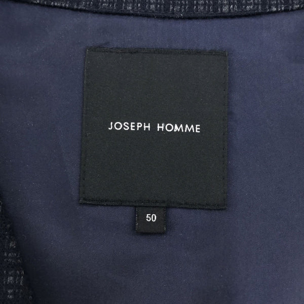 ジョセフオム ウールブレンド 格子 ベスト 50 ネイビー JOSEPH HOMME サイドスリット メンズ