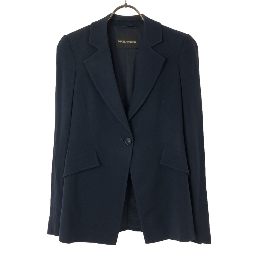 Emporio Armani エンポリオアルマーニ イタリア製 長袖 テーラードジャケット 36 ネイビー レディース