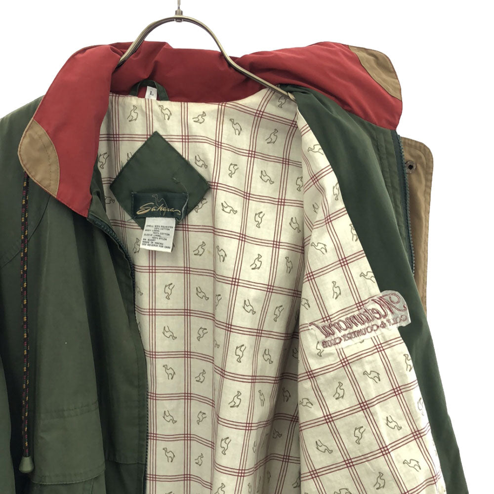 サハラ 90s 刺繍 ジップジャケット L グリーン系 Sahara ブルゾン オールド メンズ