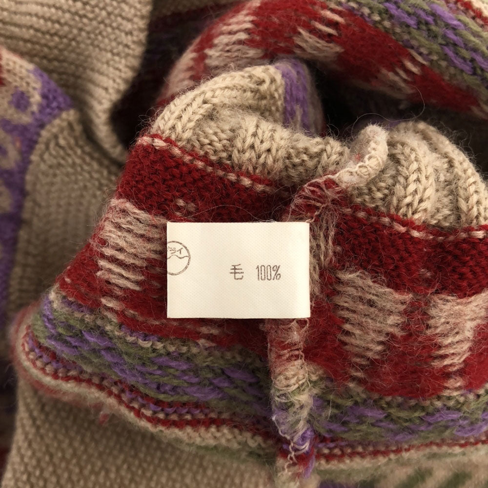 HENRI LLOYD ヘンリーロイド ウール 総柄 長袖 セーター L ベージュ ニット メンズ