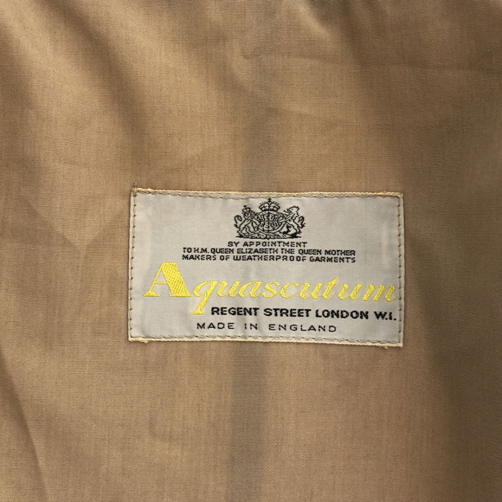 Aquascutum アクアスキュータム 英国製 ステンカラーコート ベージュ 比翼ボタン メンズ
