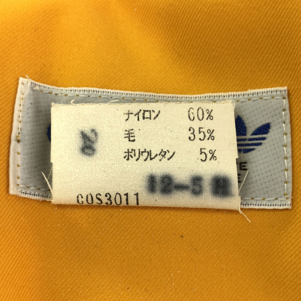 adidas アディダス 70s ウールブレンド デサント製 トレフォイルロゴ 3ライン スキー 中綿ロングパンツ ウエスト70 イエロー スノーボード オールド ヴィンテージ メンズ