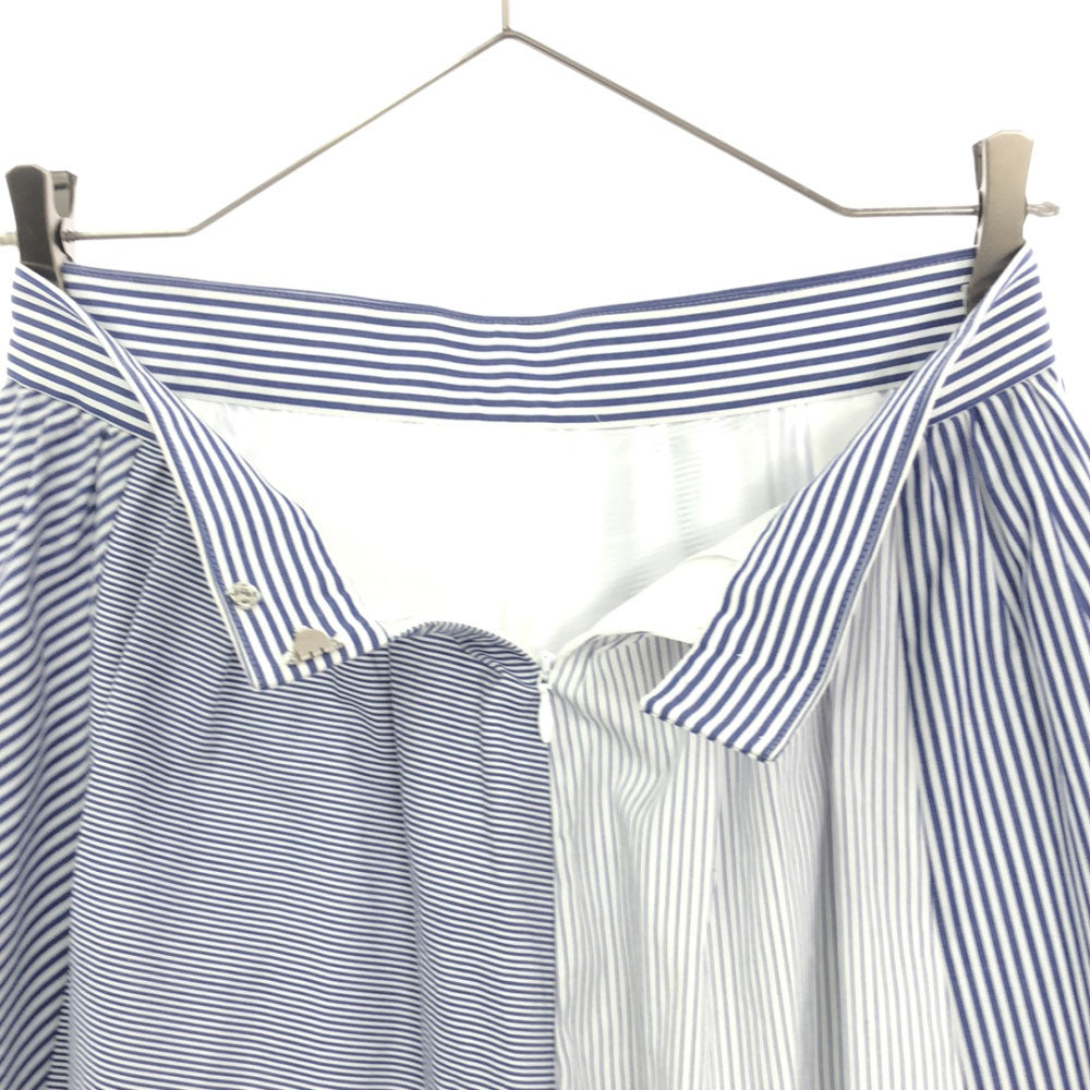 未使用 MACKINTOSH PHILOSOPHY マッキントッシュフィロソフィー 三陽商会 ストライプ ロング丈 ティアードスカート 36 ホワイト×ブルー タグ付き レディース