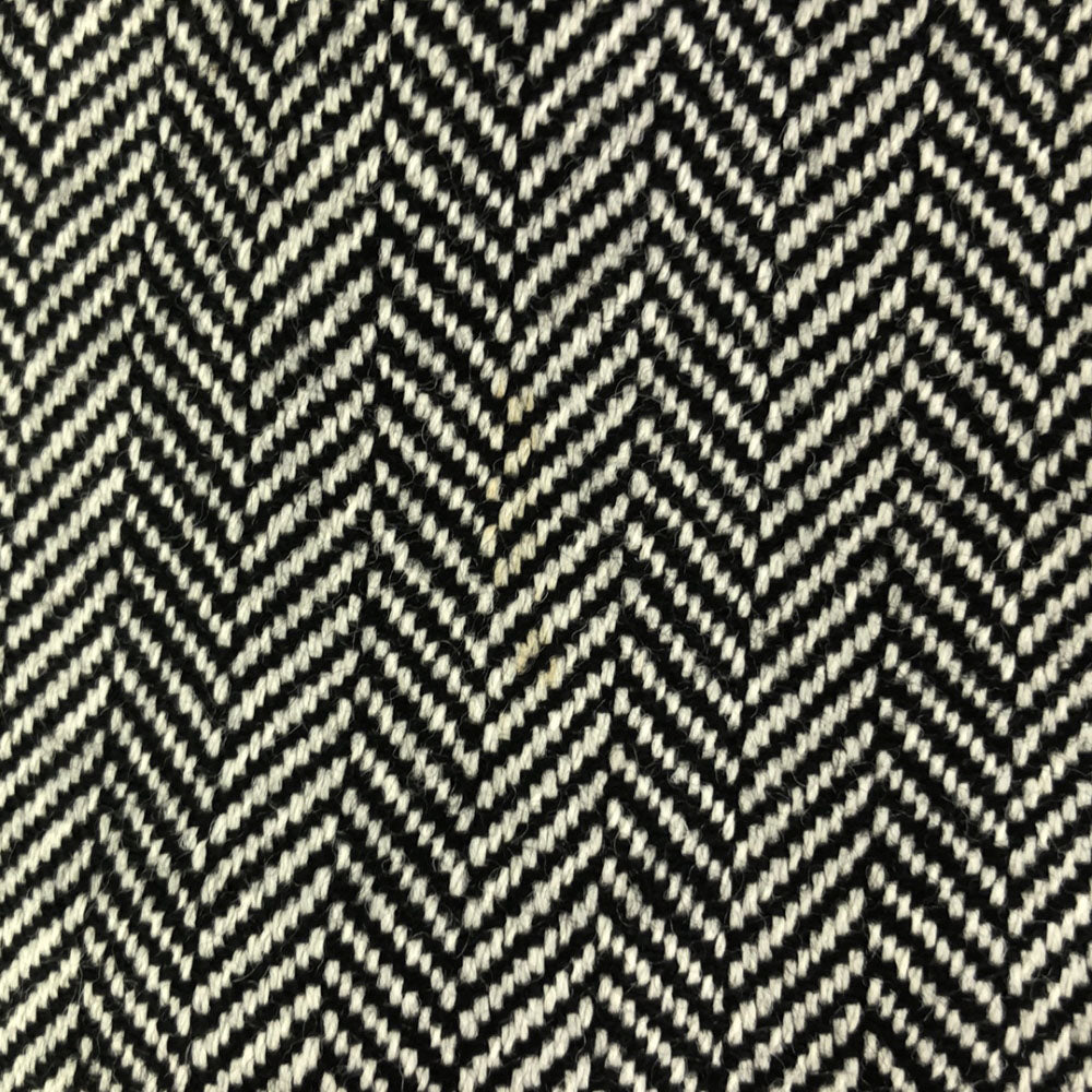 YVES SAINT LAURENT イヴサンローラン 90s ウール ヘリンボーン ミディ丈 タイトスカート L ブラック系 バックジップ オールド ヴィンテージ レディース