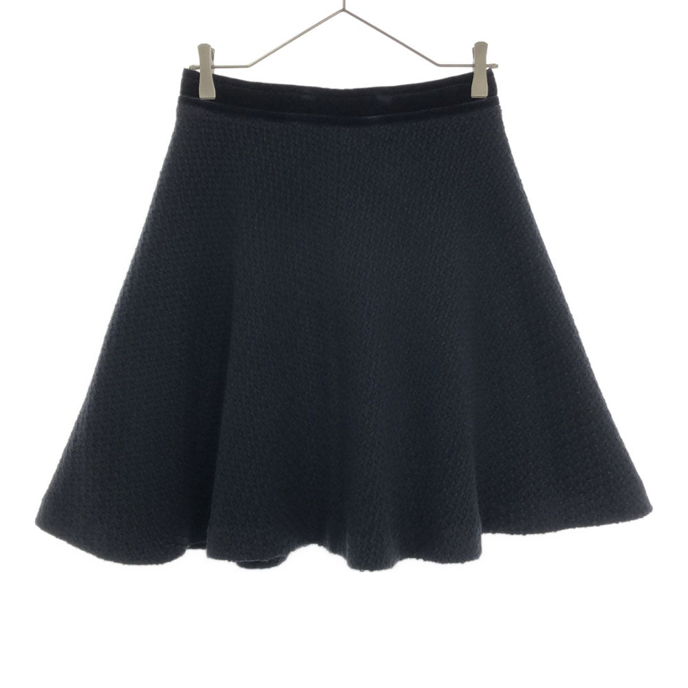 未使用 Emporio Armani エンポリオアルマーニ ミディ丈 フレアスカート 42 ネイビー タグ付き バックジップ レディース
