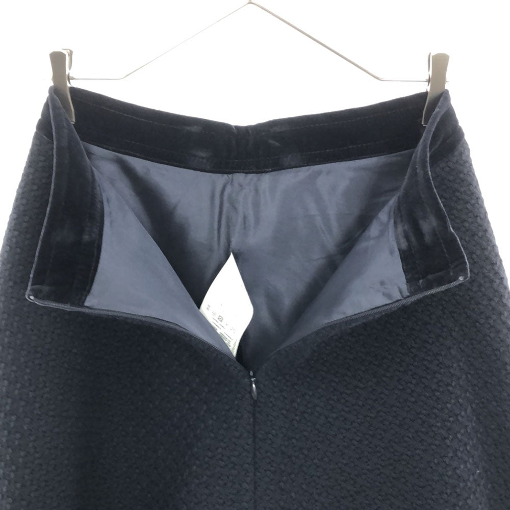 未使用 Emporio Armani エンポリオアルマーニ ミディ丈 フレアスカート 42 ネイビー タグ付き バックジップ レディース