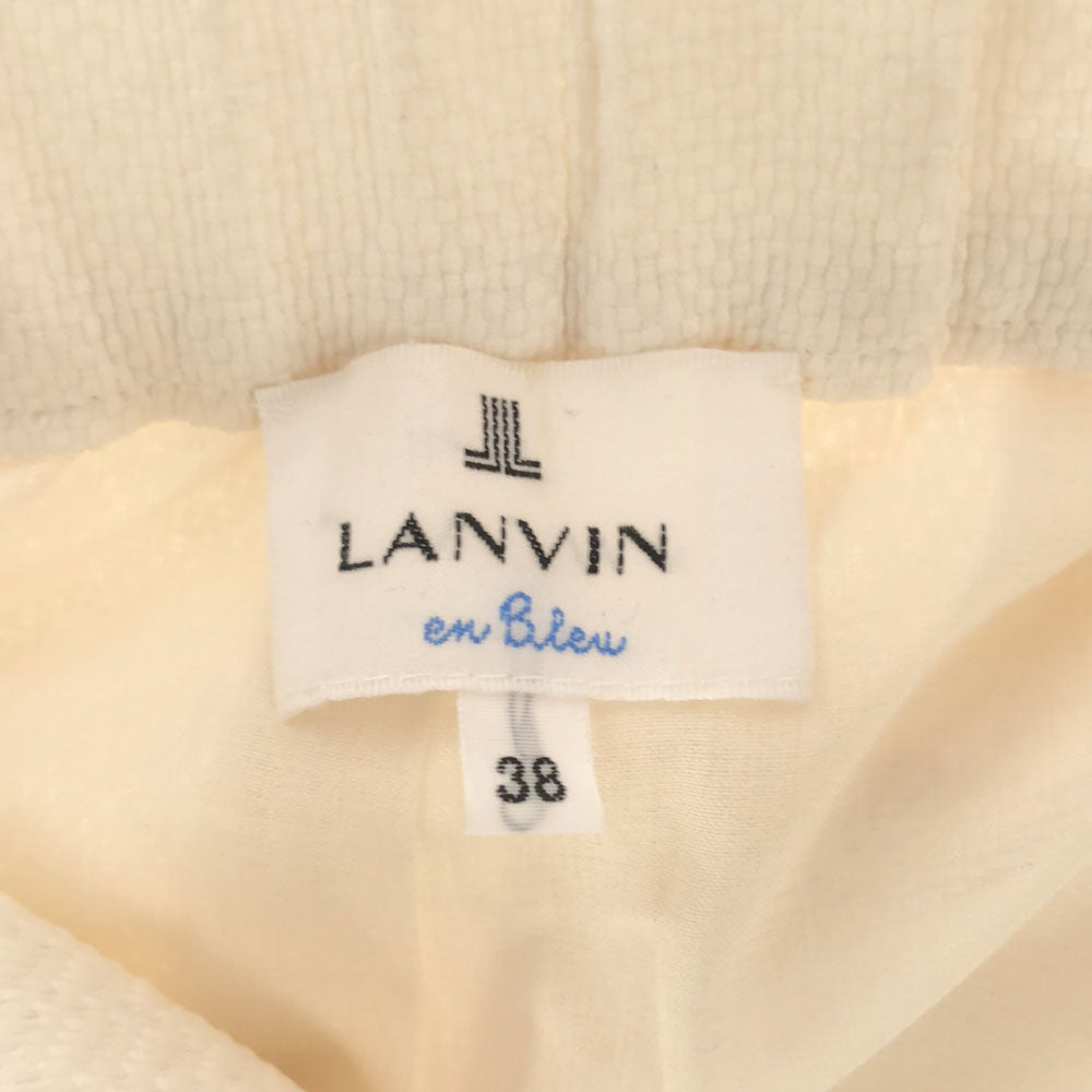 LANVIN en Bleu ランバンオンブルー 日本製 クロップドパンツ 38 ホワイト レディース