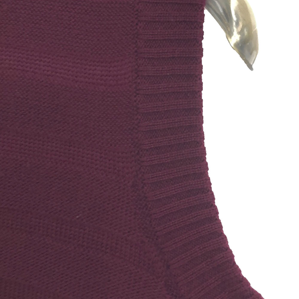 イヴサンローラン ウール Vネック ニットベスト 2 パープル YVES SAINT