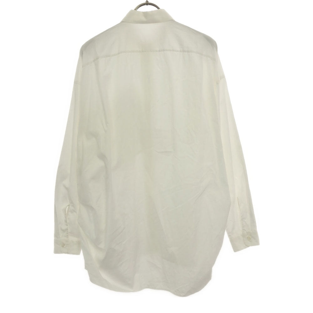 β ベータ 日本製 猫プリント 長袖 シャツ 40 ホワイト フライフロント 胸ポケット レディース