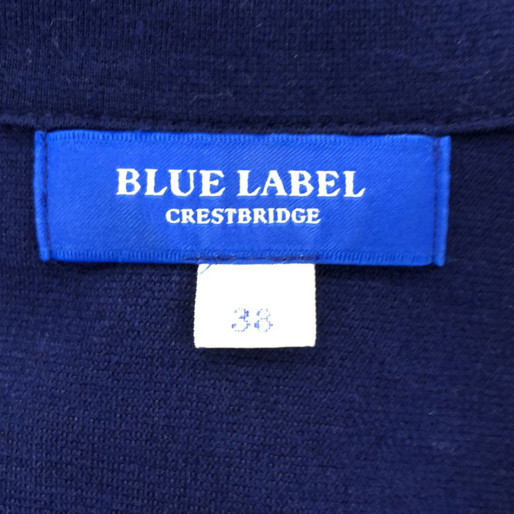 ブルーレーベルクレストブリッジ 三陽商会 7分袖 ハーフボタン ワンピース 38 ブルー BLUE LABEL CRESTBRIDGE レディース