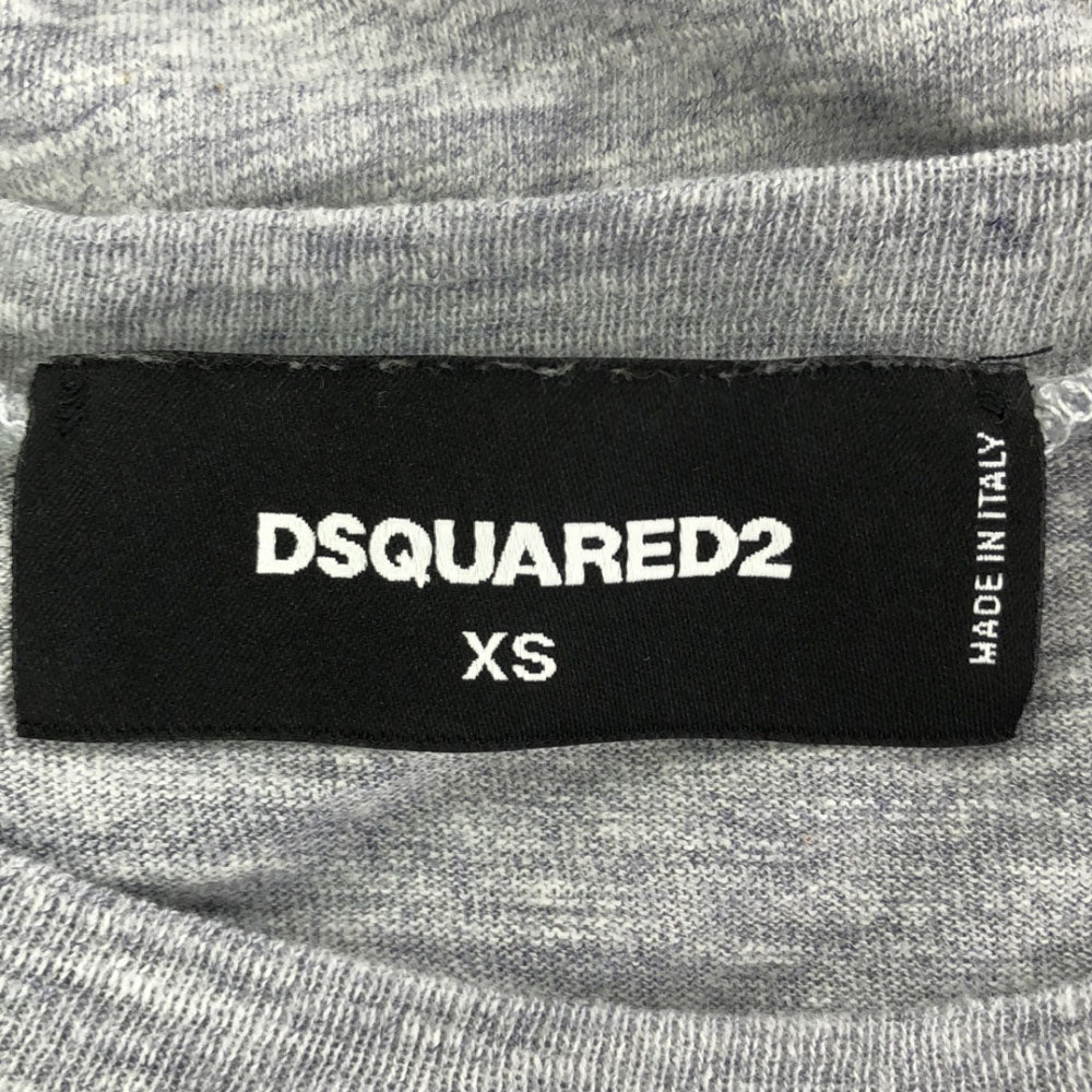 DSQUARED2 ディースクエアード イタリア製 長袖 裾レース ニット 膝丈ワンピース XS グレー レディース
