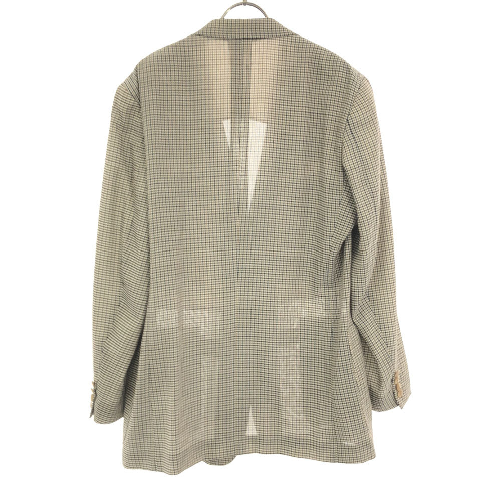 未使用 アクアスキュータム ウールブレンド チェック柄 テーラードジャケット 94A6 ベージュ系×ブラック Aquascutum タグ付き メンズ