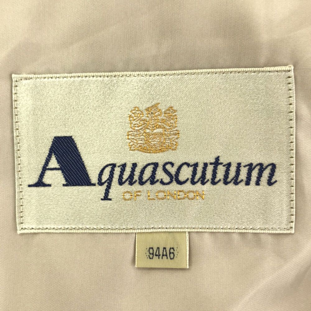 未使用 アクアスキュータム ウールブレンド チェック柄 テーラードジャケット 94A6 ベージュ系×ブラック Aquascutum タグ付き メンズ