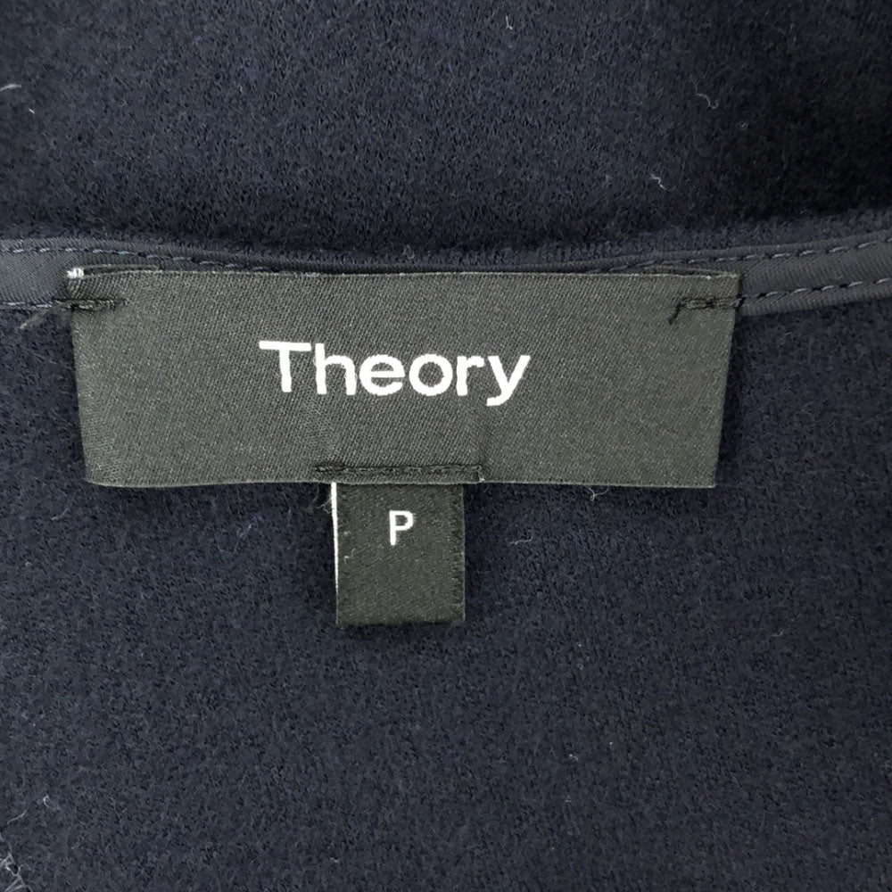 theory セオリー 日本製 ウールブレンド 長袖 Vネック ワンピース P ブラック レディース