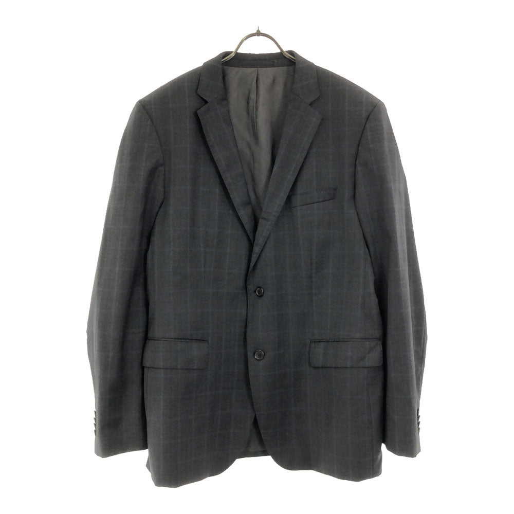 HUGO BOSS ヒューゴボス エルメネジルドゼニア ウール チェック テーラードジャケット 44 グレー Ermenegildo Zegna メンズ