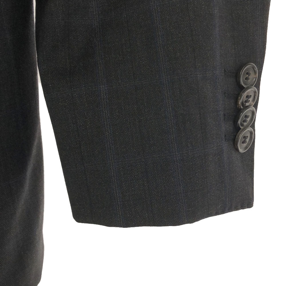 HUGO BOSS ヒューゴボス エルメネジルドゼニア ウール チェック テーラードジャケット 44 グレー Ermenegildo Zegna メンズ