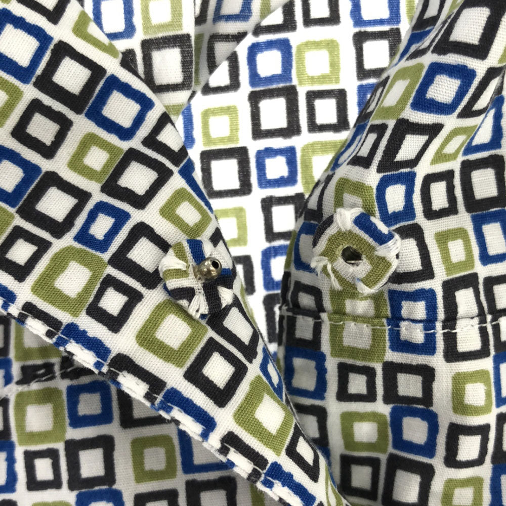 Paul Smith BLACK ポールスミスブラック 総柄 長袖 コットンシャツ 40 ホワイト レディース