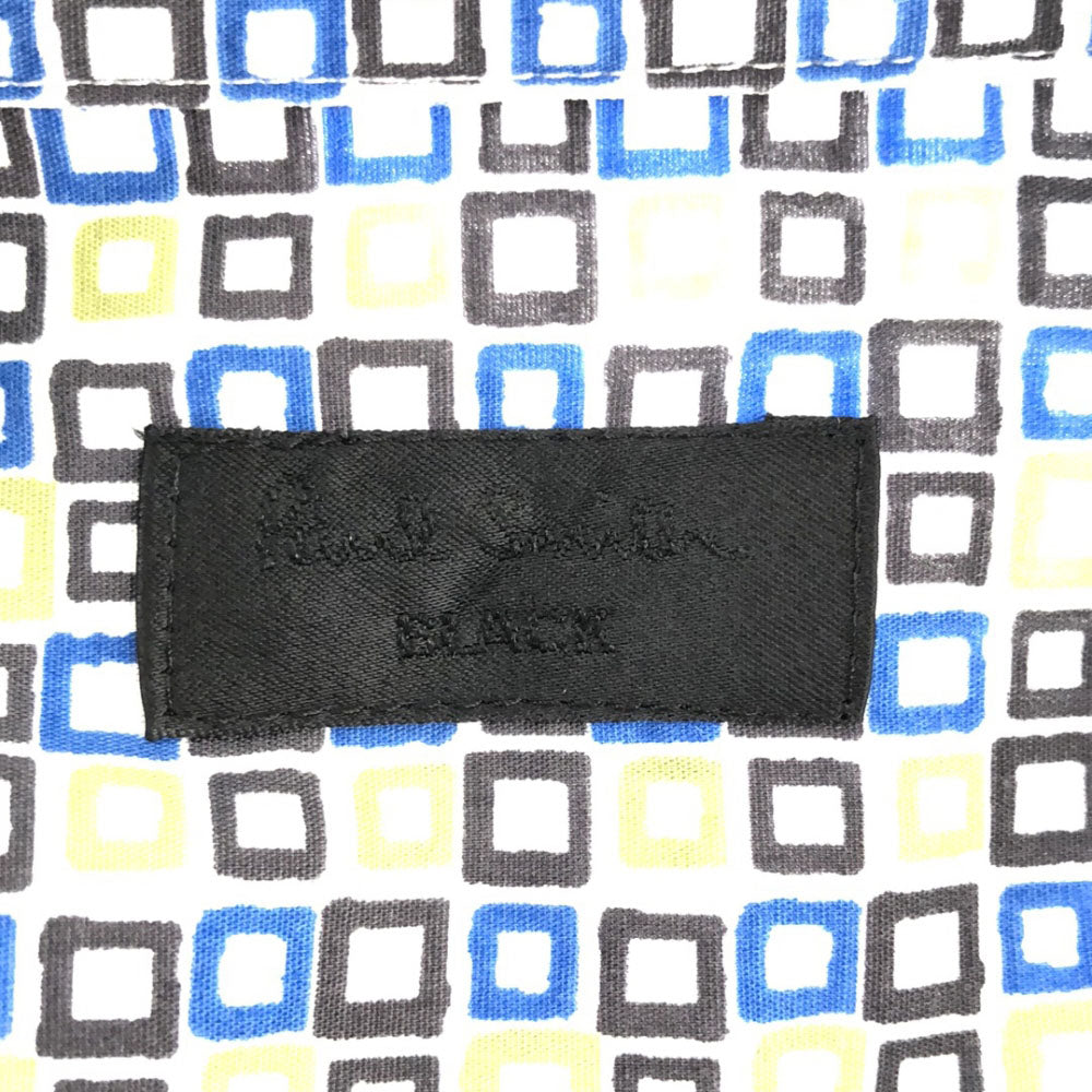 Paul Smith BLACK ポールスミスブラック 総柄 長袖 コットンシャツ 40 ホワイト レディース