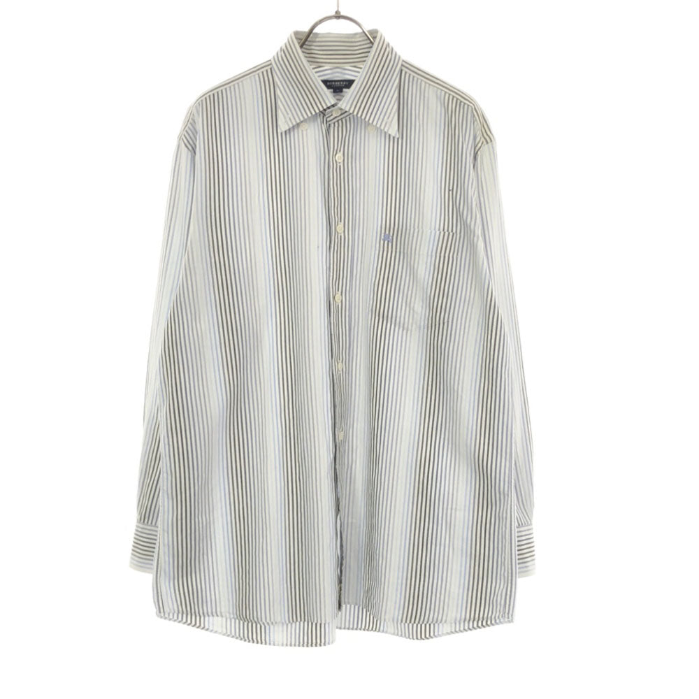 バーバリーロンドン ストライプ 長袖 シャツ L ホワイト BURBERRY LONDON メンズ
