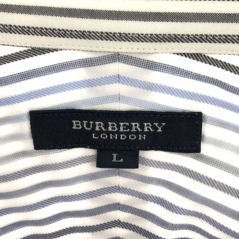 バーバリーロンドン ストライプ 長袖 シャツ L ホワイト BURBERRY LONDON メンズ