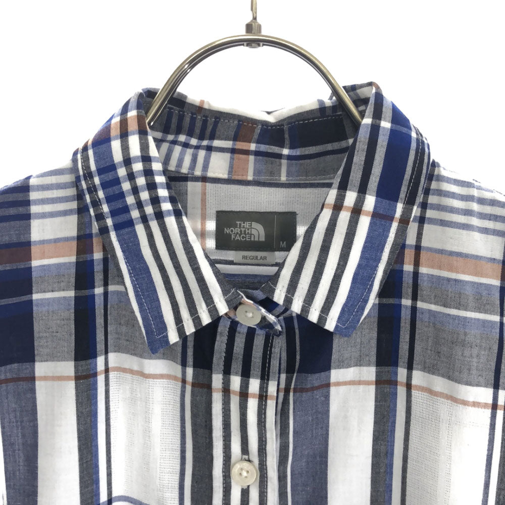 ノースフェイス NRW11957 チェック柄 長袖 ロングスリーブ バハダネイチャー シャツ M ブルー系 THE NORTH FACE アウトドア レディース