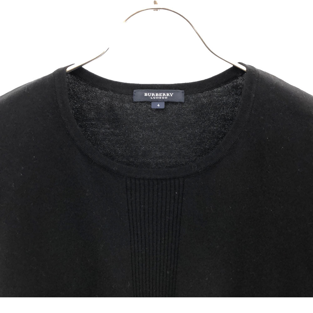 バーバリーロンドン 三陽商会 半袖 コットンニット セーター 4 ブラック BURBERRY LONDON レディース