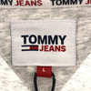 未使用 トミージーンズ 刺繍 長袖 Tシャツ L グレー TOMMY JEANS TOMMY HILFIGER ロンT タグ付き メンズ