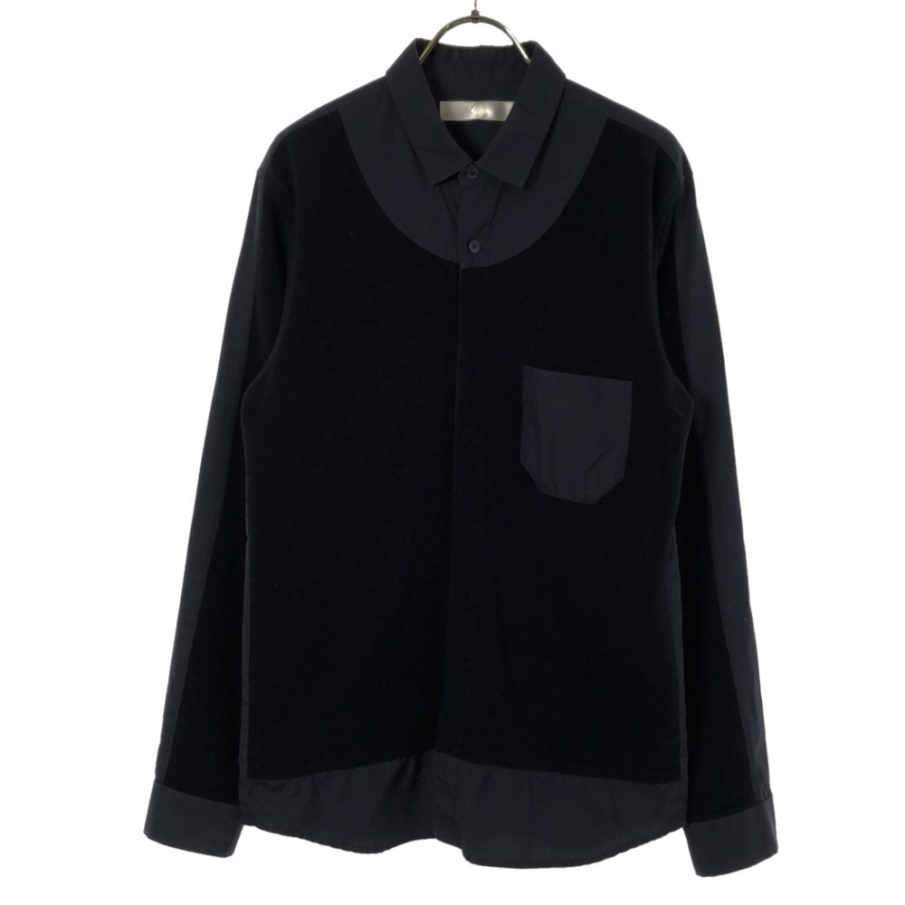 ETHOSENS エトセンス 日本製 長袖 切替え コットンシャツ 2 ブラック メンズ