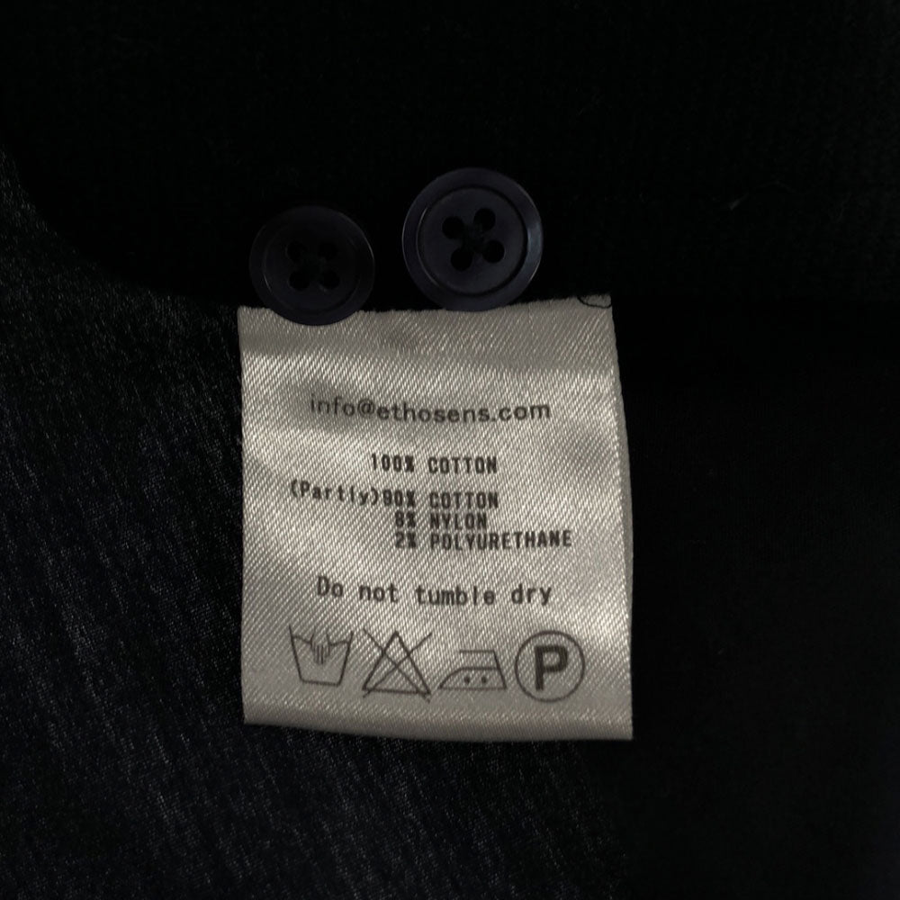 ETHOSENS エトセンス 日本製 長袖 切替え コットンシャツ 2 ブラック メンズ