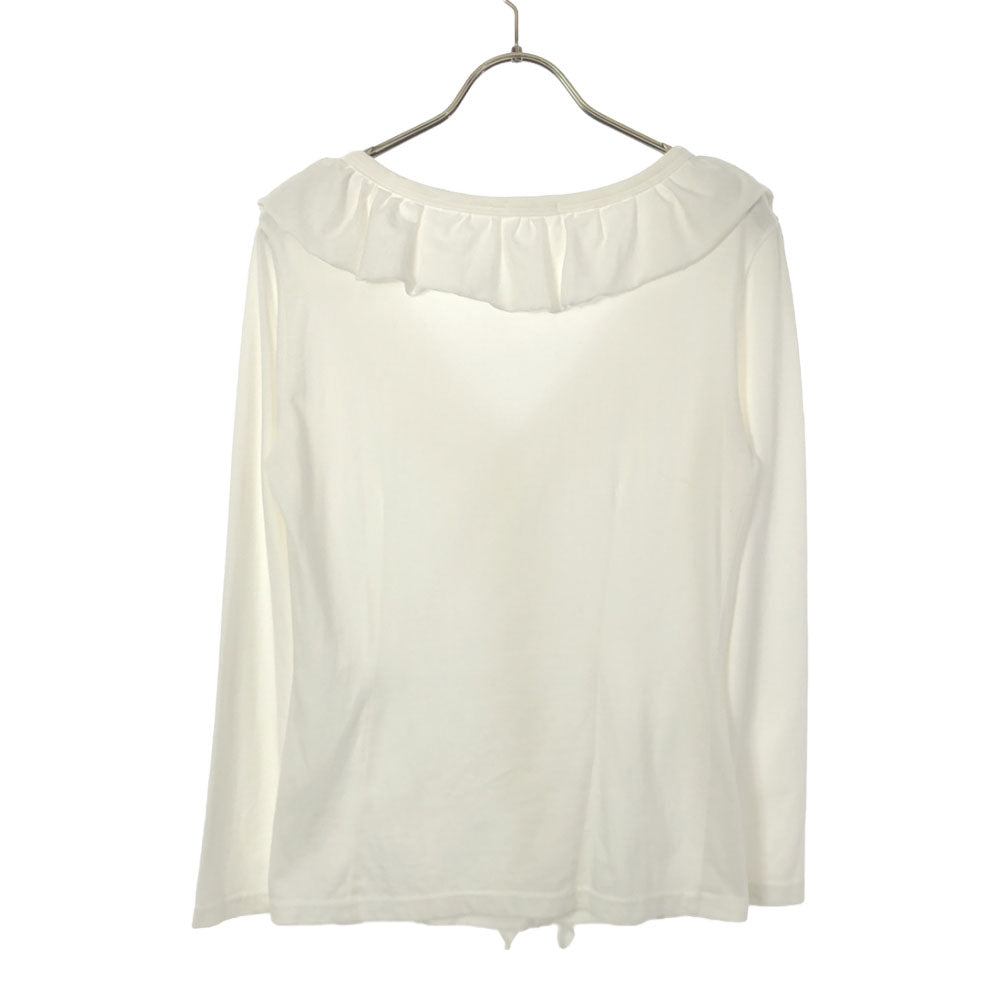 Y's bis ワイズビス 日本製 長袖 フリル カットソー ホワイト レディース