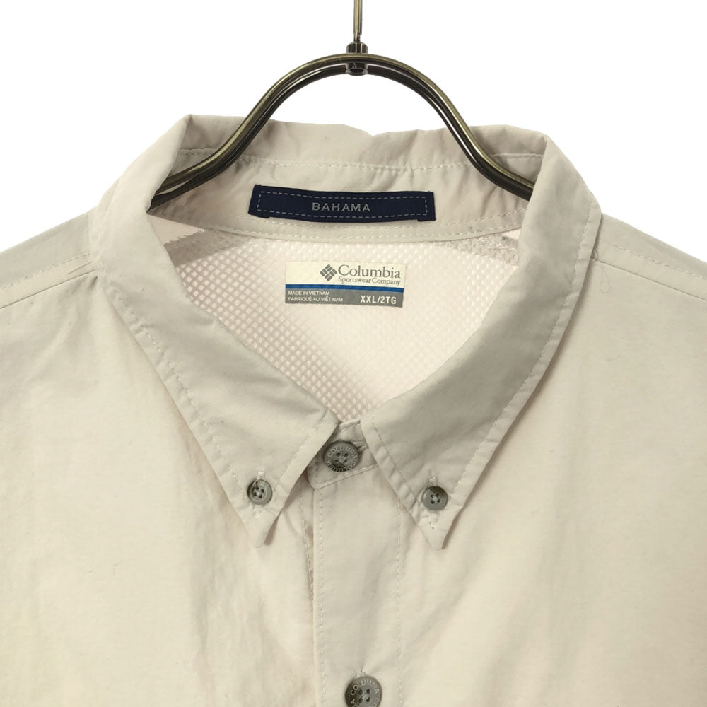 Columbia コロンビア FM7048 長袖 バハマ ボタンダウンシャツ XXL ホワイト系 アウトドア ビッグサイズ メンズ