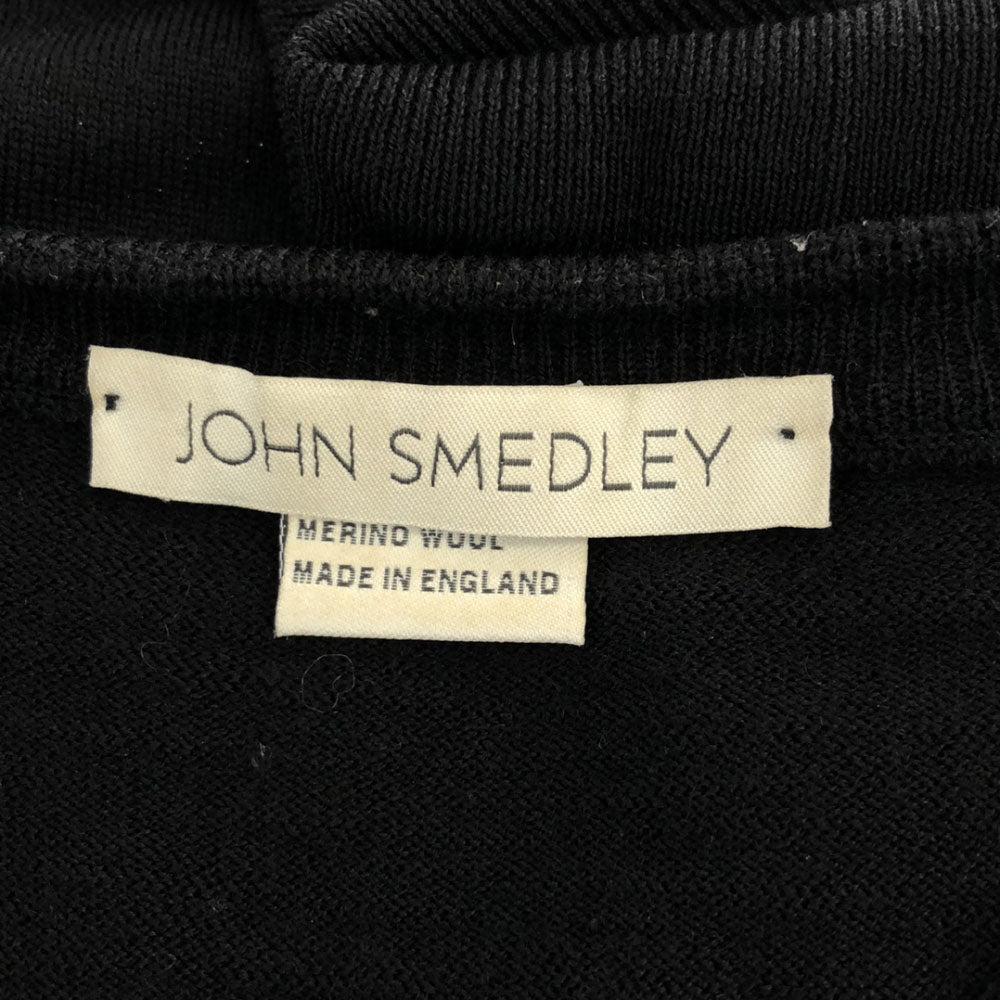 ジョンスメドレー イギリス製 ウール 長袖 セーター M ブラック JOHN SMEDLEY ニット メンズ