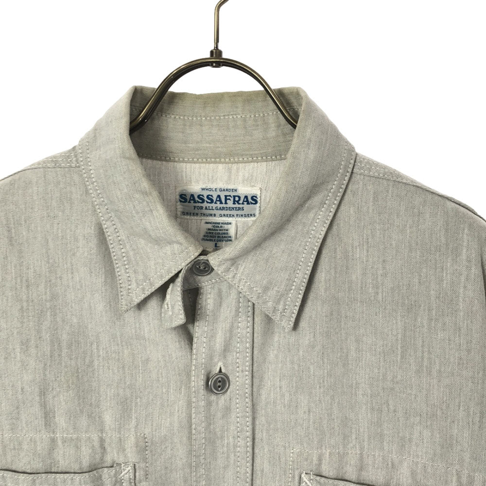 ササフラス 日本製 長袖 シャツ L グレー系 SASAFRAS メンズ