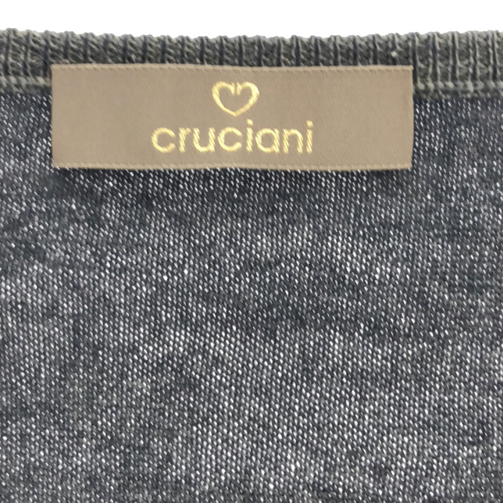 クルチアーニ イタリア製 ウール 長袖 Vネック セーター 52 グレー CRUCIANI ニット メンズ