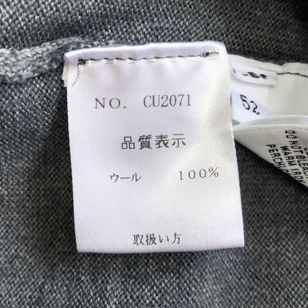 クルチアーニ イタリア製 ウール 長袖 Vネック セーター 52 グレー CRUCIANI ニット メンズ