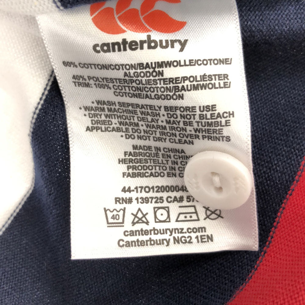 CANTERBURY OF NEW ZEALAND カンタベリー 未使用 ボーダー ロゴ刺繍 長袖 ラガーシャツ S タグ付き ラグビー ポロシャツ メンズ