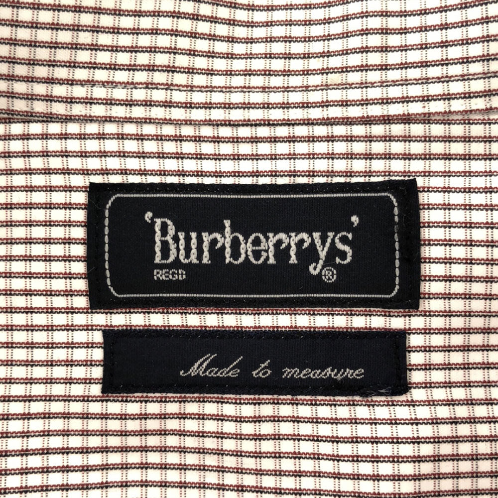 Burberrys バーバリーズ 日本製 チェック 長袖 コットンシャツ S ホワイト×レッド系 メンズ