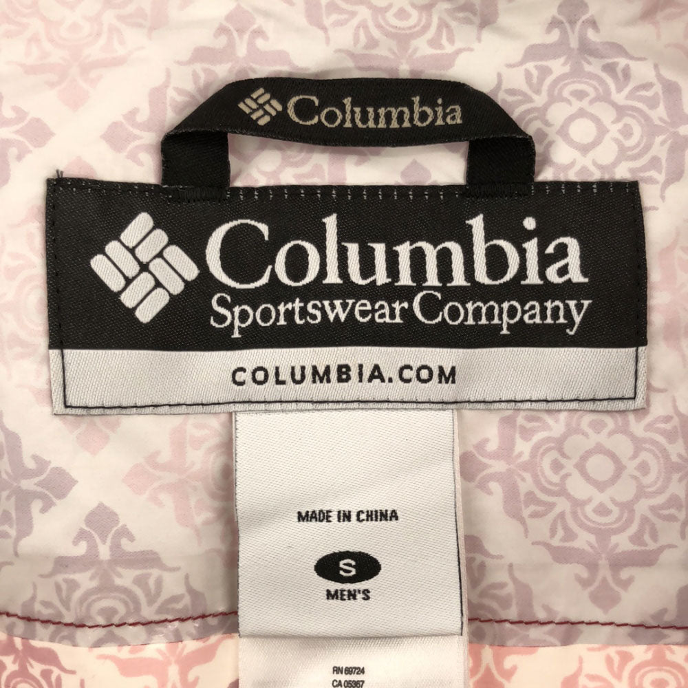 コロンビア 総柄 レイン ポンチョ S ピンク×ホワイト系 Columbia アウトドア レインコート メンズ