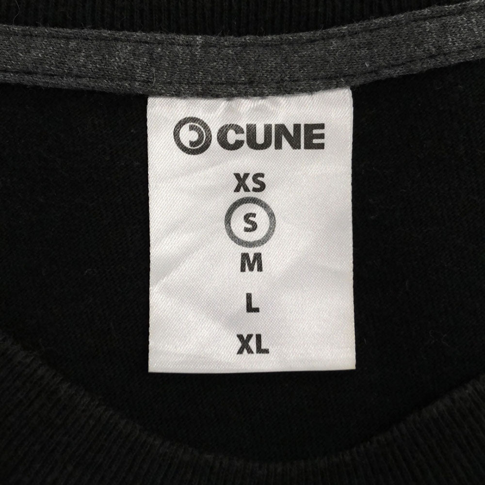 CUNE キューン プリント 長袖 Tシャツ S ブラック ロンT メンズ