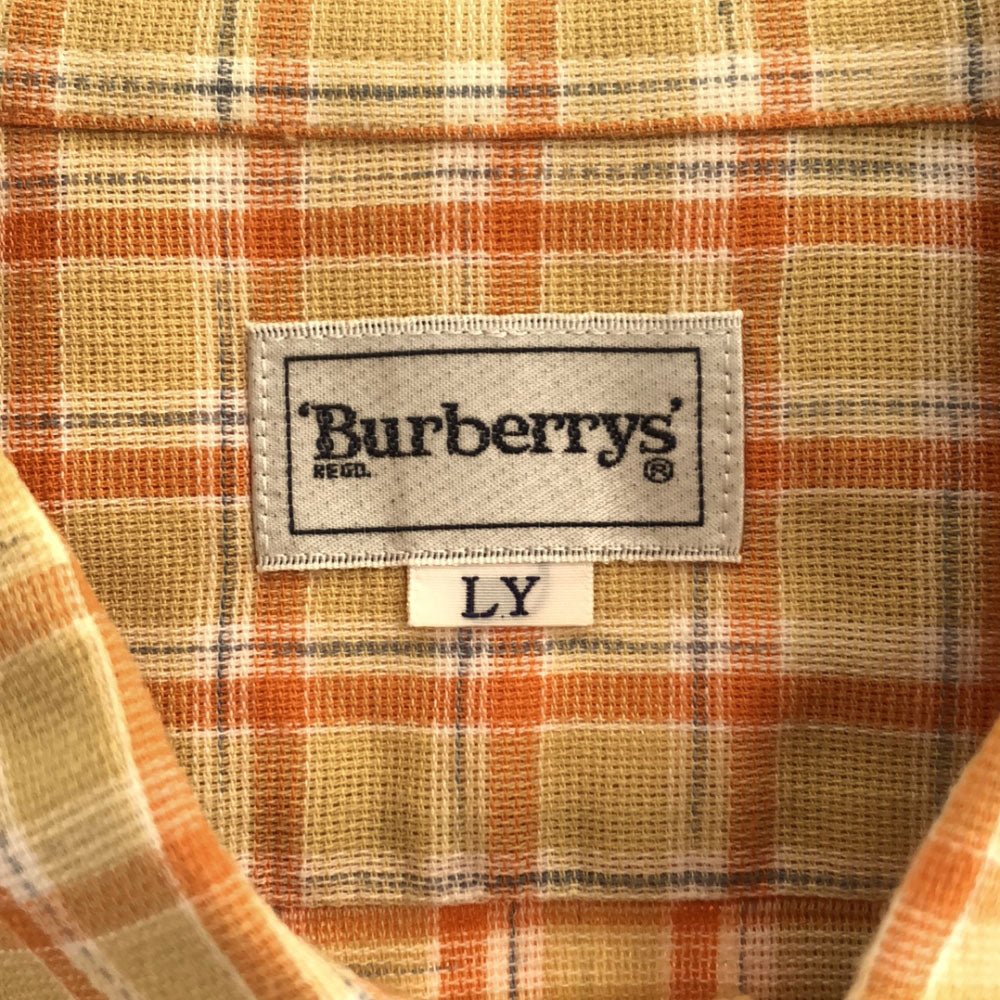 バーバリーズ 90s チェック 半袖 シャツ LY イエロー系 Burberrys オールド メンズ