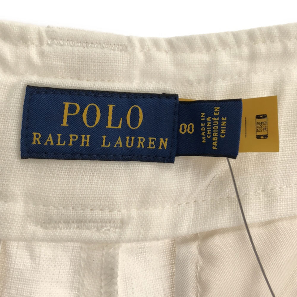 未使用 ポロラルフローレン リネン ショートパンツ 0 ホワイト POLO RALPH LAUREN タグ付き レディース