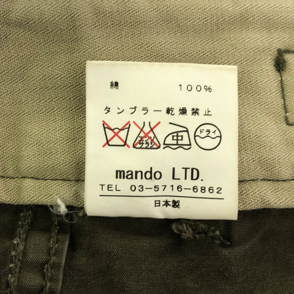 マンド 日本製 ミリタリー カーゴショートパンツ 38 カーキ Mando ボタンフライ メンズ