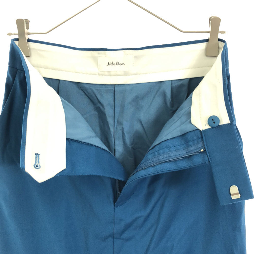 ミラオーウェン ミモレ丈 タイトスカート 0 ブルー Mila Owen 裏地付 バックスリット 09WFS224092 レディース