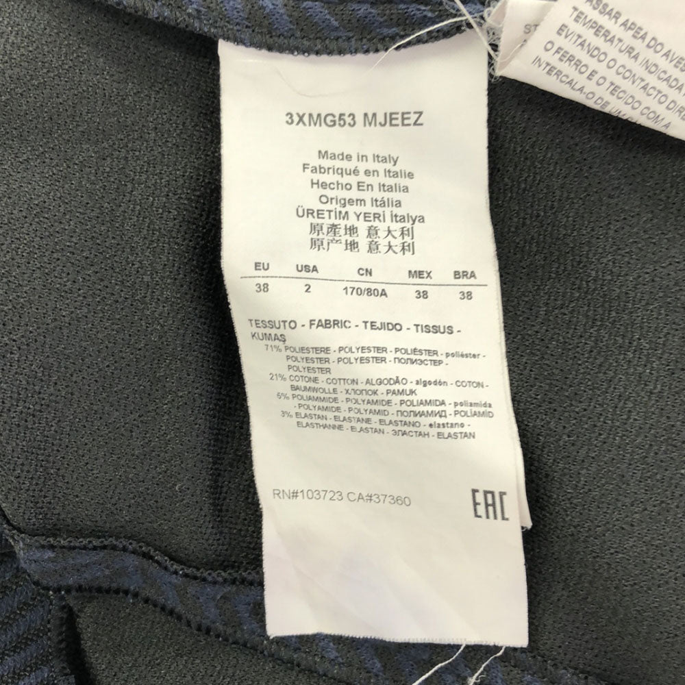 ARMANI COLLEZIONI アルマーニ コレツィオーニ イタリア製 ヘンリボーン柄 テーラードジャケット 38 ブラック×ネイビー レディース