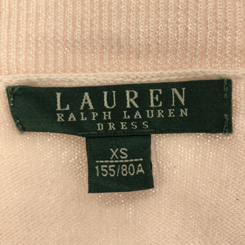 未使用 ローレンラルフローレン ドレス 5分袖 ショート丈 ニットカーディガン XS ピンク LAUREN RALPH LAUREN DRESS タグ付き レディース