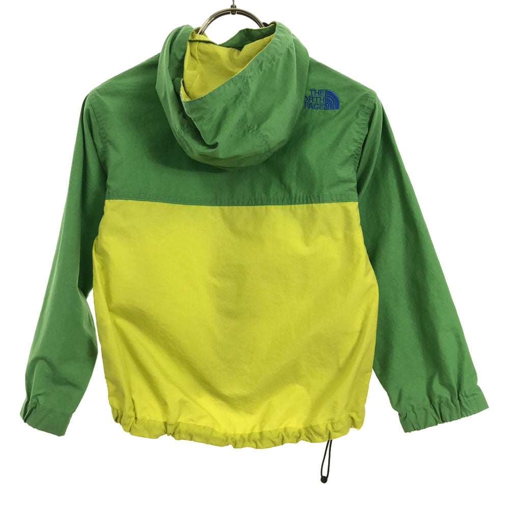 THE NORTH FACE ザノースフェイス NPJ21250 ロゴ刺繍 ナイロンジャケット 120 グリーン×イエロー アウトドア キッズ