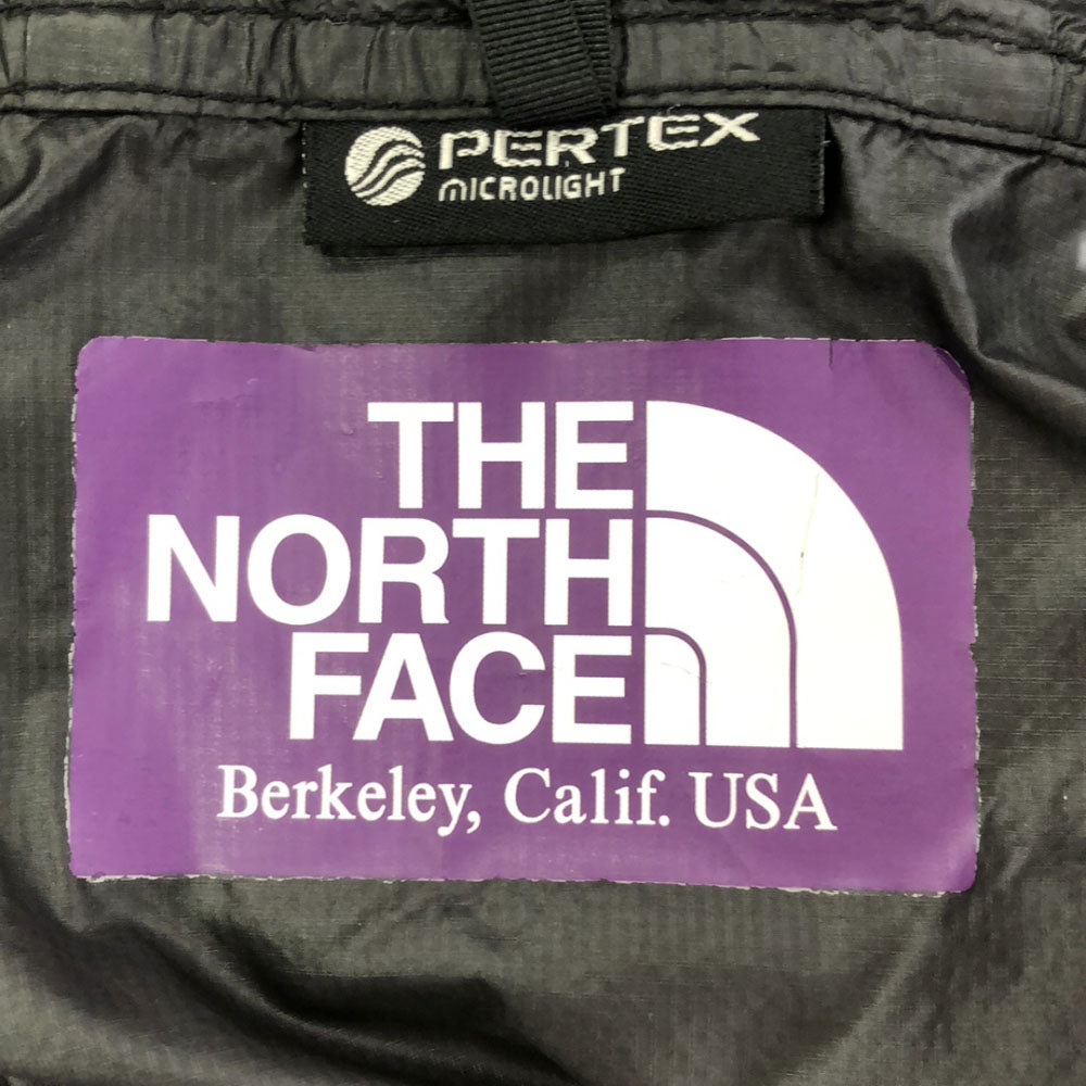 THE NORTH FACE PURPLE LABEL ザノースフェイス パープルレーベル PERTEX NPW2115N ロゴプリント ナイロンジャケット S ブラック アウトドア レディース
